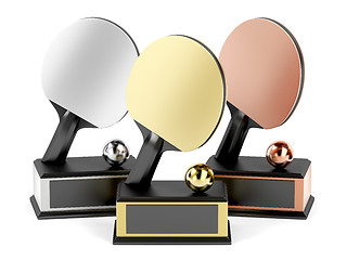 Image showing Table tennis trophies