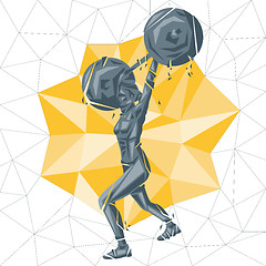 Image showing Vector silhouettes of woman doing fitness and crossfit workouts