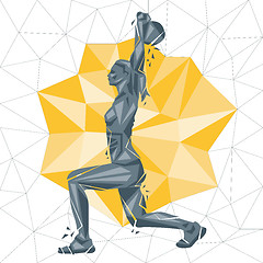 Image showing Vector silhouettes of woman doing fitness and crossfit workouts