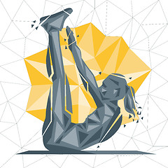 Image showing Vector silhouettes of woman doing fitness and crossfit workouts