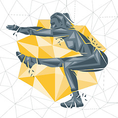 Image showing Vector silhouettes of woman doing fitness and crossfit workouts