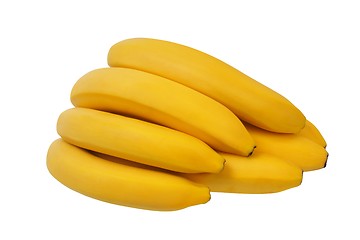 Image showing Yellow bananas on white