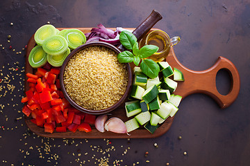 Image showing bulgur with fresh vegetables