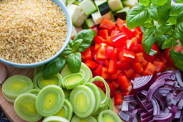 Image showing bulgur with fresh vegetables