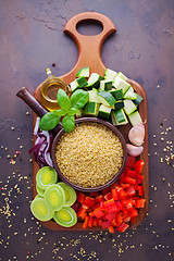 Image showing bulgur with fresh vegetables