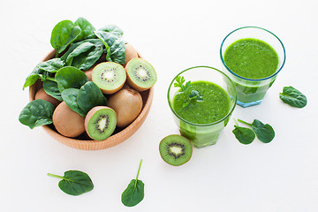 Image showing glass of green smoothie