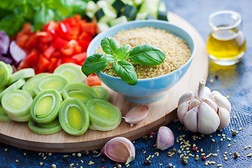 Image showing bulgur with fresh vegetables