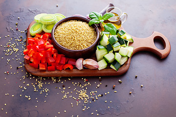 Image showing bulgur with fresh vegetables