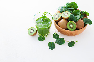 Image showing glass of green smoothie