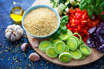 Image showing bulgur with fresh vegetables