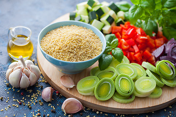 Image showing bulgur with fresh vegetables