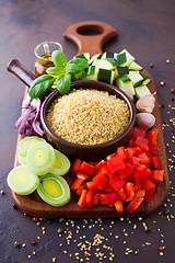 Image showing bulgur with fresh vegetables