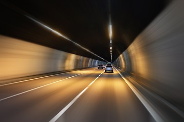 Image showing Driving in a tunnel