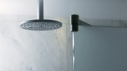 Image showing Shower water flowing