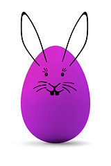 Image showing a purple easter egg with a rabbit face