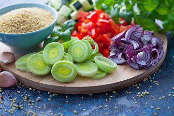 Image showing bulgur with fresh vegetables