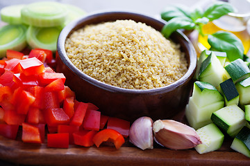 Image showing bulgur with fresh vegetables