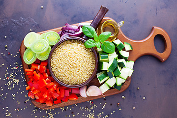 Image showing bulgur with fresh vegetables