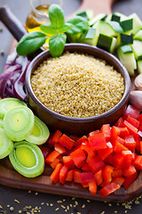 Image showing bulgur with fresh vegetables