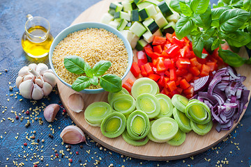 Image showing bulgur with fresh vegetables