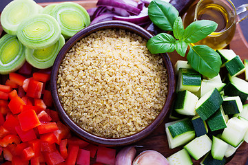 Image showing bulgur with fresh vegetables