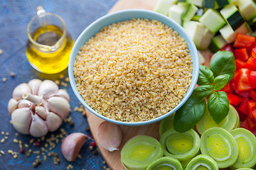 Image showing bulgur with fresh vegetables