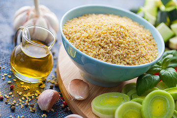 Image showing bulgur with fresh vegetables