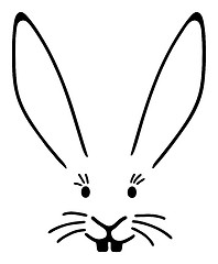 Image showing a typical easter bunny face with big ears