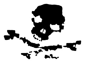 Image showing grunge black pirate skull