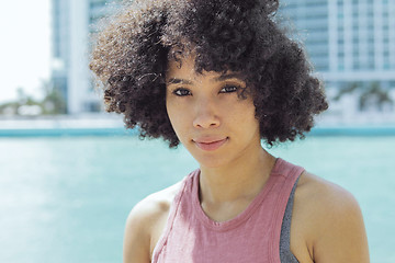 Image showing Pretty ethnic woman in sunshine