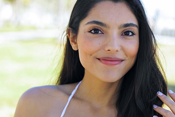 Image showing Charming ethnic model in close-up