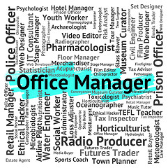 Image showing Office Manager Means Executive Supervisor And Text