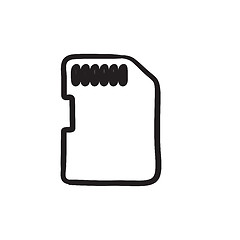 Image showing Memory card sketch icon.