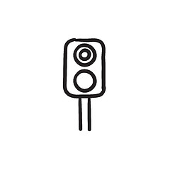 Image showing Railway traffic light sketch icon.