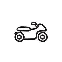 Image showing Motorcycle sketch icon.