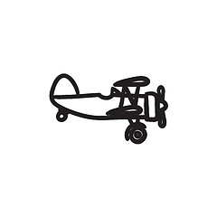 Image showing Propeller plane sketch icon.