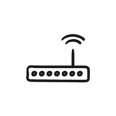 Image showing Wireless router sketch icon.