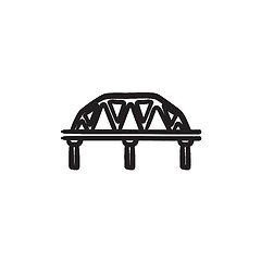 Image showing Rail way bridge sketch icon.