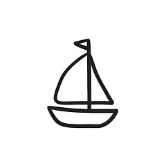 Image showing Sailboat sketch icon.