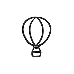 Image showing Hot air balloon sketch icon.