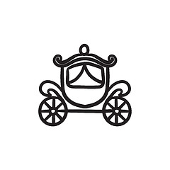 Image showing Wedding carriage sketch icon.