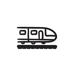 Image showing Modern high speed train sketch icon.