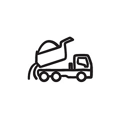 Image showing Dump truck sketch icon.