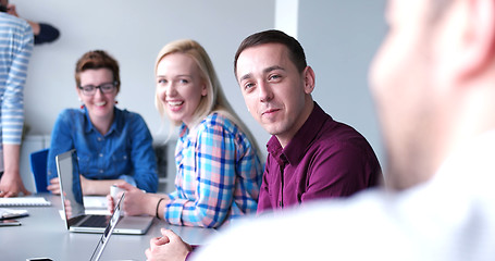 Image showing Business Team At A Meeting at modern office building