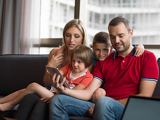 Image showing young cuple spending time with kids