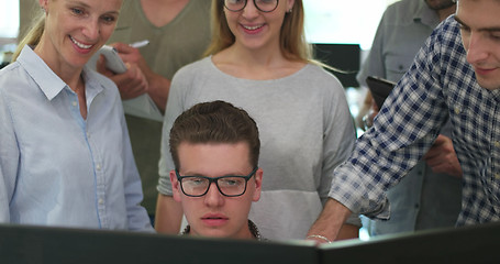 Image showing Business Team At A Meeting at modern office building