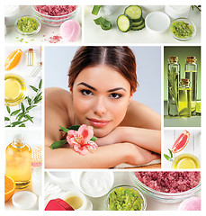 Image showing beautiful girl is being spa