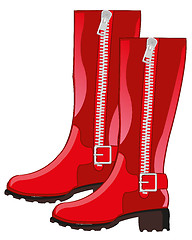 Image showing Feminine red boots