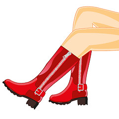 Image showing Feminine legs in boot