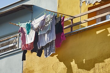Image showing Clothes Hanging Outside